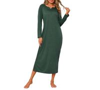 Jahetuul Vestido de Noche Largo para Mujer con Escote en V y Fisura Lateral Suave y Casual