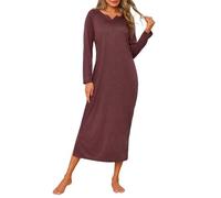 Jahetuul Vestido de Noche Largo para Mujer con Escote en V y Fisura Lateral Suave y Casual