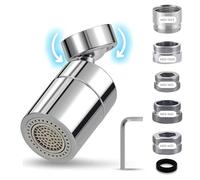 JAHI® Aireador grifo cocina fregadero + Adaptador grifo cocina latón cromado Adaptador grifo cocina Aireador grifo lavabo Filtro grifo cocina Atomizador grifo Extensor grifo cocina Acople grifo cocina