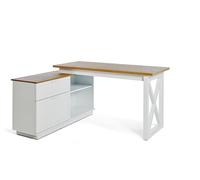 Jahnke Chalet D 155 ROBA Escritorio, ingeniería Material de Madera Hierro, Montana, imitación de Roble/Blanco, Talla única