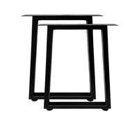 Jahof Juego de 2 patas de mesa de metal negro 70 x 70 cm, estructura trapecifica de mesa ajustable, patas de mesa industriales resistentes para mesa de comedor o escritorio