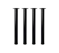 Jahof Patas para Mesa Regulables 50cm, Pies para Muebles Ajustables Ø50mm, Juego de Piernas de Acero con Tornillos para Mesa de Café, Encimera, Banco (4 Piezas, Negro)