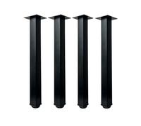 Jahof Patas para Mesa Regulables 50cm, Pies para Muebles Ajustables, Calibre 50x50mm, Juego de Piernas de Acero con Tornillos para Mesa de Café, Encimera, Banco (4 Piezas, Negro)