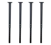 Jahof Patas para Mesa Regulables 55-90cm, Pies para Muebles Ajustables Ø42/38mm, Juego de Piernas de Acero con Tornillos para Escritorio (4 Piezas, Negro)