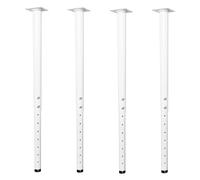 Jahof Patas para Mesa Regulables 55-90cm, Pies para Muebles Ajustables Ø42/38mm, Juego de Piernas de Acero con Tornillos para Escritorio (4 Piezas, Blanco)