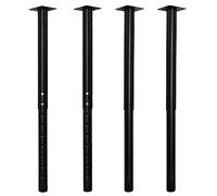 Jahof Patas para Mesa Regulables 55-90cm, Pies para Muebles Ajustables Ø50/45mm, Juego de Piernas de Acero con Tornillos para Escritorio (4 Piezas, Negro)