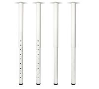 Jahof Patas para Mesa Regulables 55-90cm, Pies para Muebles Ajustables Ø50/45mm, Juego de Piernas de Acero con Tornillos para Escritorio (4 Piezas, Blanco)