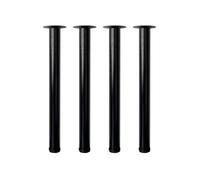 Jahof Patas para Mesa Regulables 60cm, Pies para Muebles Ajustables Ø50mm, Juego de Piernas de Acero con Tornillos para Mesa de Café, Encimera, Banco (4 Piezas, Negro)