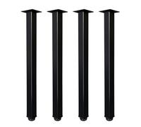 Jahof Patas para Mesa Regulables 70cm, Pies para Muebles Ajustables, Calibre 50x50mm, Juego de Piernas de Acero con Tornillos para Escritorio, Encimera (4 Piezas, Negro)