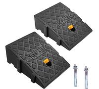 JAHOMFAI Rampas para Coches, Rampa Bordillo Coche, Bordillo Ligeras Portátiles para Calzadas, Aceras, Motos, Scooters, con 2 Pernos de Extensión