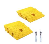 JAHOMFAI Rampas para Coches, Rampa Bordillo Coche, Bordillo Ligeras Portátiles para Calzadas, Aceras, Motos, Scooters, con 2 Pernos de Extensión