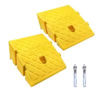 JAHOMFAI Rampas para Coches, Rampa Bordillo Coche, Bordillo Ligeras Portátiles para Calzadas, Aceras, Motos, Scooters, con 2 Pernos de Extensión