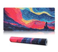 Jahosin Alfombrilla de Mouse Grande para Juegos con Bordes cosidos, Alfombrilla extendida con Base de Goma Natural Antideslizante para Jugadores, Escritorio, Oficina, hogar, 90 x 40 cm, Cielo