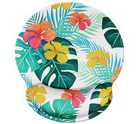 Jahosin Alfombrilla de ratón con Soporte para muñeca,reposamuñecas ergonómicas de Color Negro,cómoda Almohadilla de Espuma viscoelástica Antideslizante para computadora y Oficina 25x23 Huafloral