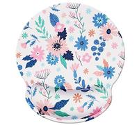 Jahosin Alfombrilla de ratón con Soporte para muñeca,reposamuñecas ergonómicas de Color Negro,cómoda Almohadilla de Espuma viscoelástica Antideslizante para computadora y Oficina 25x23 Bluefloral