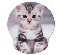 Jahosin Alfombrilla de ratón con Soporte para muñeca,reposamuñecas ergonómicas de Color Negro,cómoda Almohadilla de Espuma viscoelástica Antideslizante para computadora y oficina-25x23 cutecat