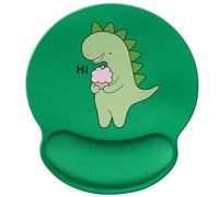 Jahosin Alfombrilla de ratón con Soporte para muñeca,reposamuñecas ergonómicas de Color Negro,cómoda Almohadilla de Espuma viscoelástica Antideslizante para computadora y Oficina 25x23 Gdinosaur