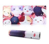 Jahosin Alfombrilla de ratón para Juegos Bordes cosidos, Alfombrilla de ratón extendida [70x30cm] con Base de Goma Natural Antideslizante para jugadores/escritorio/oficina/hogar-70x30 Cat