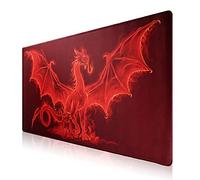 Jahosin Alfombrilla de ratón para Juegos Bordes cosidos, Alfombrilla de ratón extendida [70x30cm] con Base de Goma Natural Antideslizante para jugadores/escritorio/oficina/hogar-70x30 Red dragonus