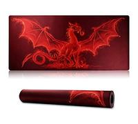 Jahosin Alfombrilla de ratón para Juegos XXL,Alfombrilla de ratón extendida Bordes cosidos,Base de Goma Antideslizante de 2MM,Alfombrilla de Escritorio de 90x40cm para juegos/oficina-90 redragon