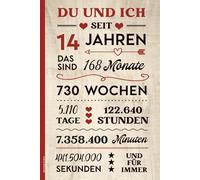 Jahrestag 14 Jahre: Notizbuch A5 liniert Geschenk zum 14. Hochzeitstag Notiz Buch mit schönem Spruch SEITE AN SEITE SEIT 14 JAHREN Kleinigkeit zum Vierzehnten Kennlerntag der Partnerschaft und Ehe