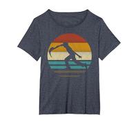 Jai Alai Sport Retro Silueta Cesta-Punta Pelota Camiseta, Mujer Tallas Grandes, Azul Jaspeado, 5XL Grande