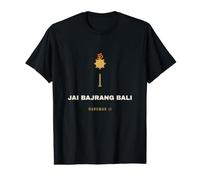 Jai Bajrang Bali Dios hindú Hanuman Gada Devocional Camiseta gráfica económica