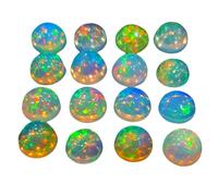 JAI GEMS Piedra preciosa redonda de cabujón de ópalo minado etíope, 5 mm, Nácar, vidrio aventurina