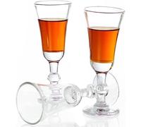 JAIEF Vasos de jerez de 45 ml, vidrio sin plomo, vasos de chupito transparentes de base pesada (juego de 3)