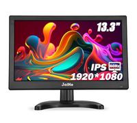 JaiHo Monitor HDMI pequeño de 13,3 pulgadas, pantalla IPS 1080P (1920 x 1080), pantalla LED Full HD 60 Hz con HDMI/VGA/BNC, para ordenador portátil/PC/CCTV/DVR/Xbox, altavoces integrados