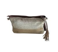 Jaime de Juan Leather Bolso Cartera Bandolera Tipo Rafia, Colores Neutros