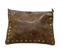 Jaime de Juan Leather Bolso piel bandolera mujer con tachuelas. (Topo)