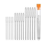 Jaimela 15 Piezas Agujas Romas Ojo Grande, 3 Tamaños Aguja de Acero Afilada, Puntas Diferentes Agujas de Coser a Mano para Coser Lana Tela Cuero Pellejo (5.2, 6, 7CM), para Coser, Bricolaje