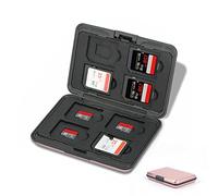 Jaimela 16 Piezas Estuche para Tarjetas de Memorias, Resistente al Agua, Antigolpes, 8 x Tarjetas Micro SD SDHC SDXC + 8 x Tarjetas SD SDHC SDXC (Rosado)