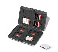 Jaimela 16 Piezas Estuche para Tarjetas de Memorias, Resistente al Agua, Antigolpes, 8 x Tarjetas Micro SD SDHC SDXC + 8 x Tarjetas SD SDHC SDXC (Plata)