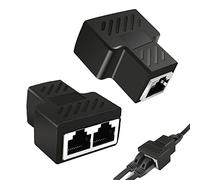 Jaimela 2 Pack Conectores Divisores RJ45, 1 Hembra a 2 Hembra Adaptador para Ethernet Cat5 Cat6 Cat7 Cat8 LAN Extensor de Cable Ethernet, Adaptador Coupler