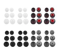 Jaimela Almohadillas de Repuesto para Auriculares [48 Piezas], Silicona Reemplazo Puntas Auriculares 3 Tamaños (Rojo Grisáceo, Transparente, Gris y Negro)