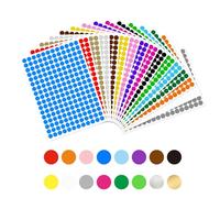 Jaimela Pegatinas Colores, 16 Colores Pegatinas Círculo Etiquetas Autoadhesivo, Etiquetas Adhesivo Para Oficina [10 mm]