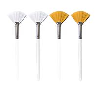 Jaimela Pinceles para Mascarilla [4 Piezas], Pinceles en Forma de Abanico, Brocha para Mascarilla Facial, Cepillo Aplicador de Ácido (Transparente y Blanco)