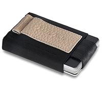 Jaimie Jacobs Cartera Hombre Nano Boy Cartera Minimalista Slim Wallet Cartera Clip Cartera Pequeña Tarjetera Fina Pinza para Billetes Billetero para Hombres (Cuero Granulado Arena)