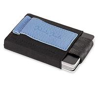 Jaimie Jacobs Cartera Hombre Nano Boy Cartera Minimalista Slim Wallet Cartera Clip Cartera Pequeña Tarjetera Fina Pinza para Billetes Billetero para Hombres (Cuero Granulado Azul)
