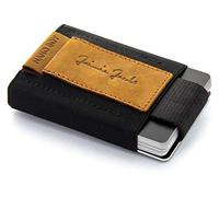 Jaimie Jacobs Cartera Hombre Nano Boy Cartera Minimalista Slim Wallet Cartera Clip Cartera Pequeña Tarjetera Fina Pinza para Billetes Billetero para Hombres (Bronceado)