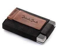 Jaimie Jacobs Cartera Hombre Nano Boy Cartera Minimalista Slim Wallet Cartera Clip Cartera Pequeña Tarjetera Fina Pinza para Billetes Billetero para Hombres (Marrón Oscuro)