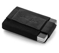Jaimie Jacobs Cartera Hombre Nano Boy Cartera Minimalista Slim Wallet Cartera Clip Cartera Pequeña Tarjetera Fina Pinza para Billetes Billetero para Hombres (Bronceado Negro)
