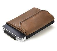 Jaimie Jacobs Cartera Hombre Nano Boy Pocket Cartera Minimalista Slim Wallet Cartera Clip Cartera Pequeña Tarjetera Fina Pinza para Billetes Billetero para Hombres (Bronceado Oscuro)