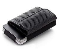 Jaimie Jacobs Cartera Hombre Nano Boy Pocket Cartera Minimalista Slim Wallet Cartera Clip Cartera Pequeña Tarjetera Fina Pinza para Billetes Billetero para Hombres (Agujero en Relieve Negro)