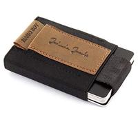 Jaimie Jacobs Nano Boy Cartera Hombre Minimalista Slim Wallet Cartera Clip Pequeña Tarjetera Fina Pinza para Billetes Billetero para Hombres (Vegano Marrón)