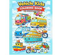 Jainamgoods Vehicle Coloring Book for Kids Ages 3-8: Cars, Trucks, Tractors, Planes & Construction Vehicles | Fun Transportation Coloring Book