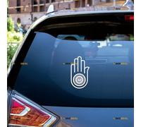 Jainismo Ahimsa Mano Pegatinas Pegatinas Vinilo - Blanco 15.2cm - Para Coche Barco Portátil Taza Sin Fondo Troquelado