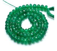 Jaipur Gems Mart AAA + ónix Verde Natural 6mm-7mm Cuentas de rondelle facetadas ~ ónix Verde semipreciosa Cuentas de rondelle Sueltas para joyería ~ hebra de 13 Pulgadas